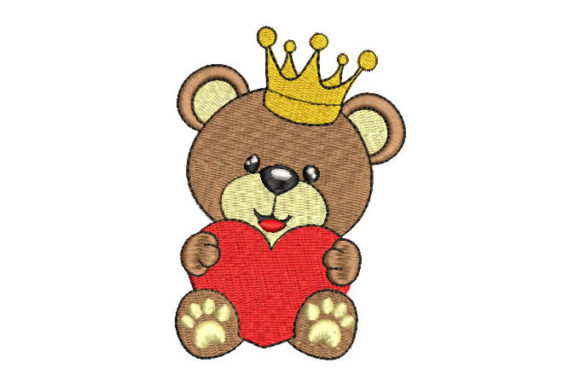 Baby Bear with Crown and Heart