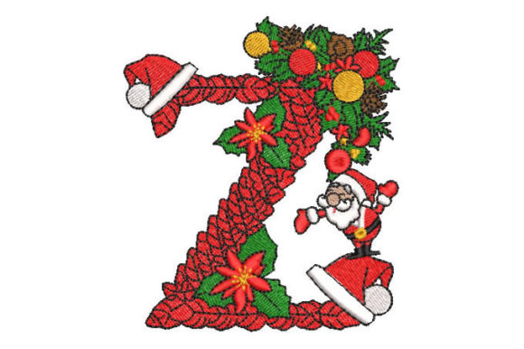 Christmas Z Embroidery Design