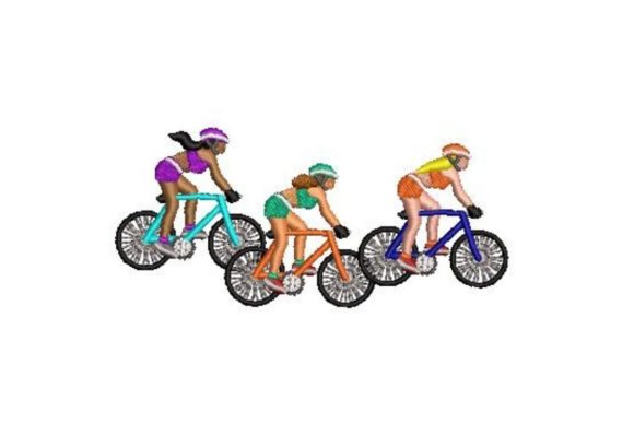 Cycling Women Embroidery Design