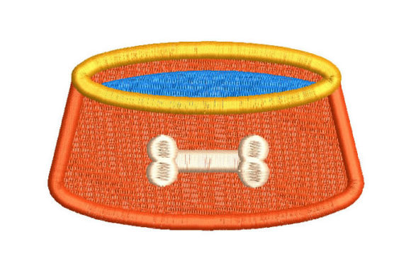 Dog Food Dish Embroidery Design