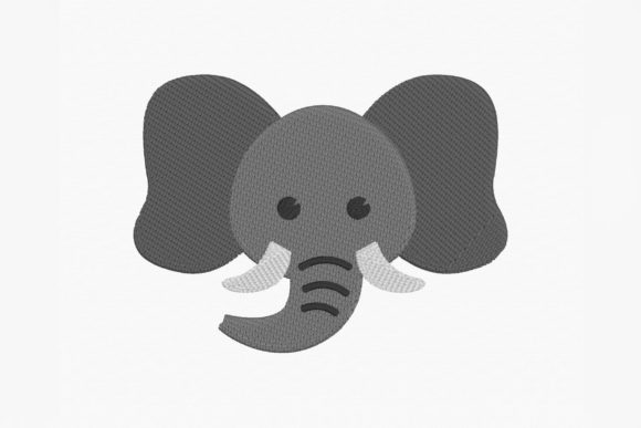 Elephant Face Cartoon Embroidery