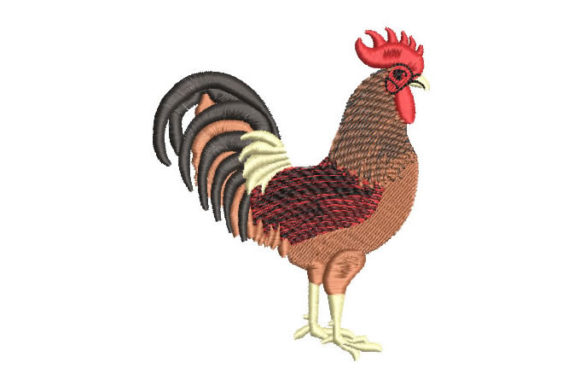 Fighting Cock Embroidery Design