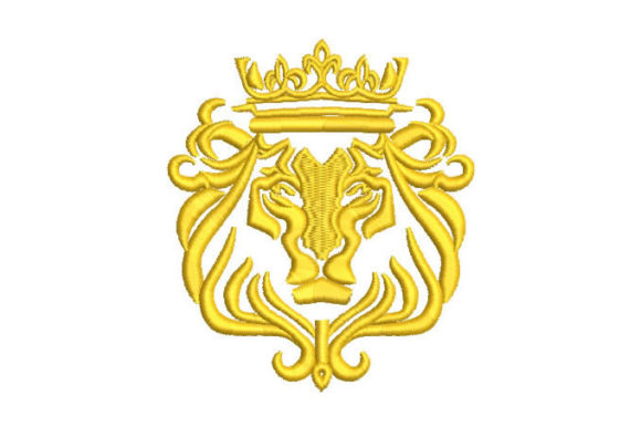 Lion Shield Embroidery Design