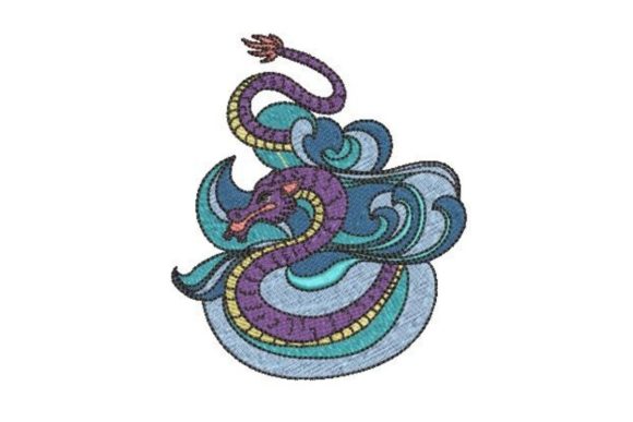 Sea Serpent Embroidery Design