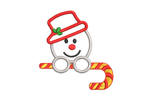 Snowman with Candy: A Christmas Embroidery Gem