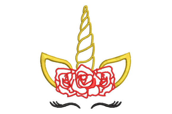 Unicorn with Roses: A Magical Embroidery Design