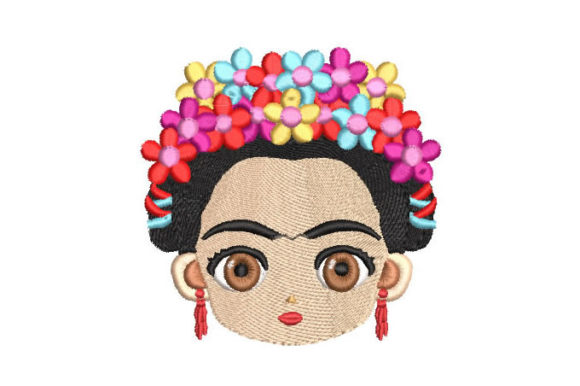 Woman's Face with Flowers