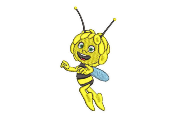 Yellow Bee Embroidery Design